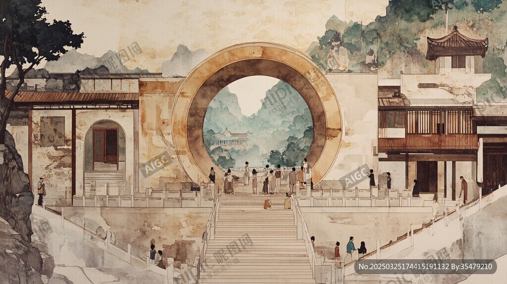 中式園林景觀古風(fēng)建筑