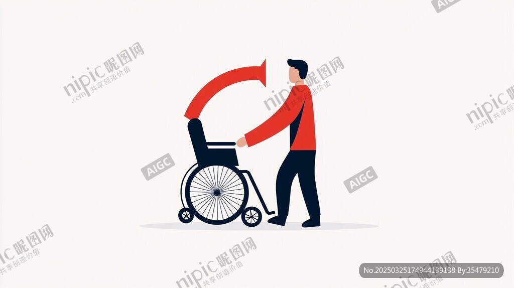 幫助推輪椅的暖心瞬間