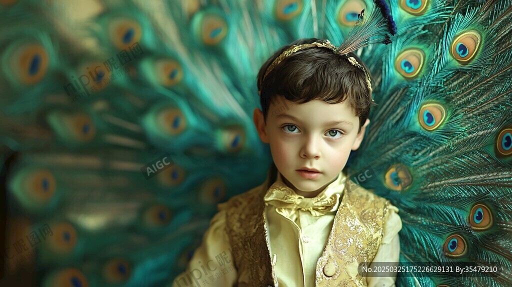 身著華服的孔雀少年