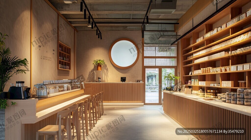 溫馨簡約風(fēng)咖啡店室內(nèi)場景