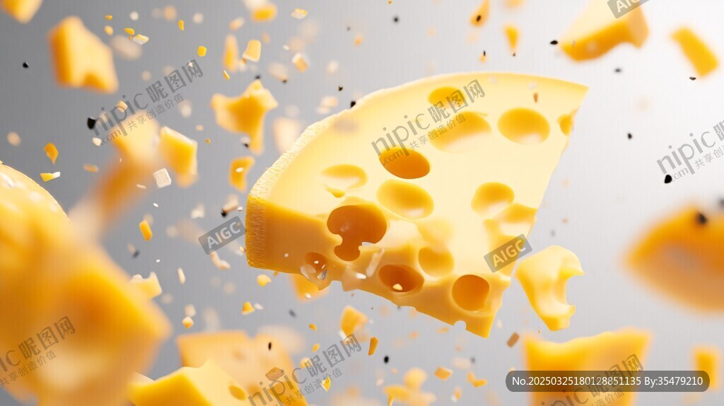 飛濺的美味多孔奶酪