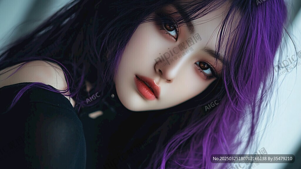 紫發(fā)酷颯美女寫真