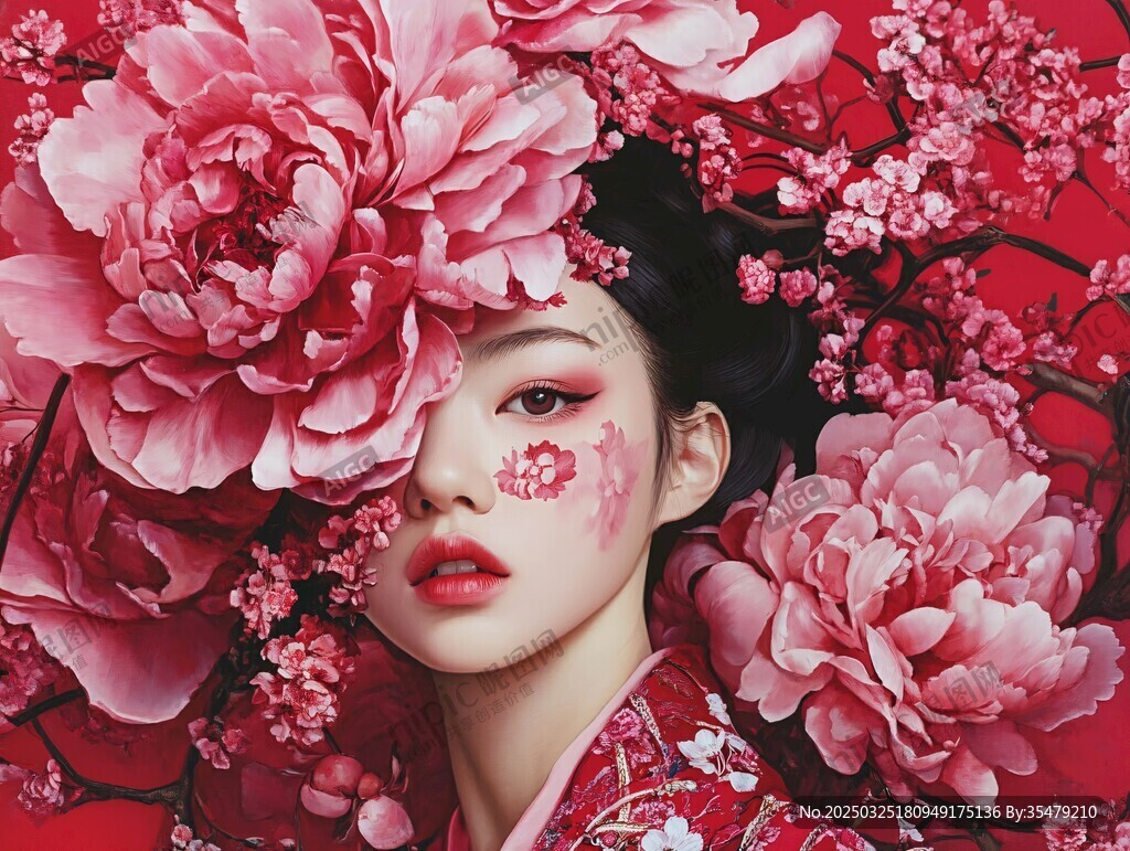 花中佳人盡顯東方古韻