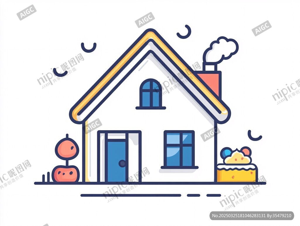 溫馨小屋插畫