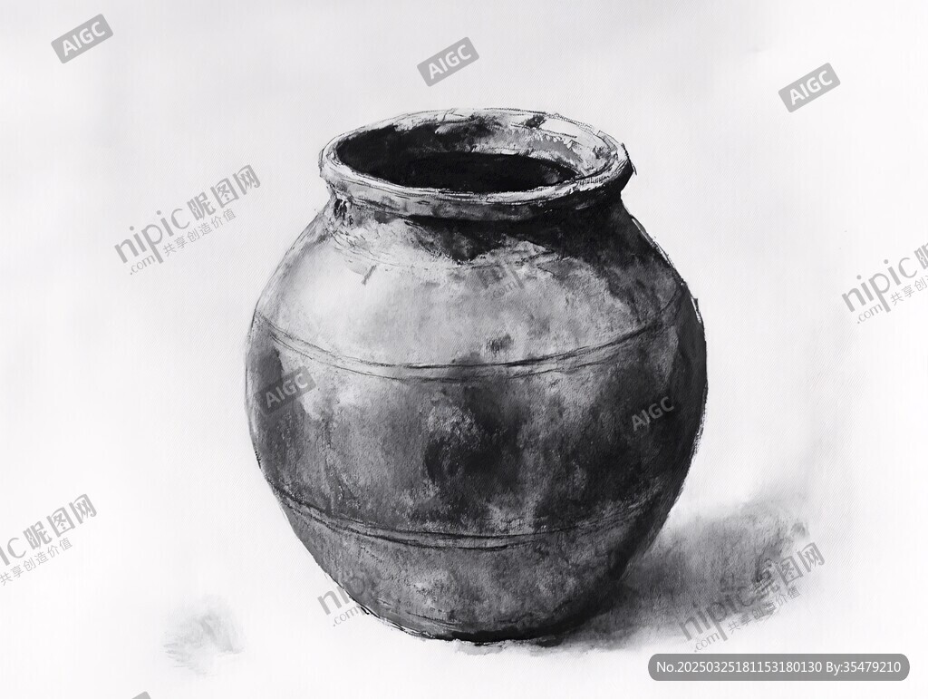 素描陶罐