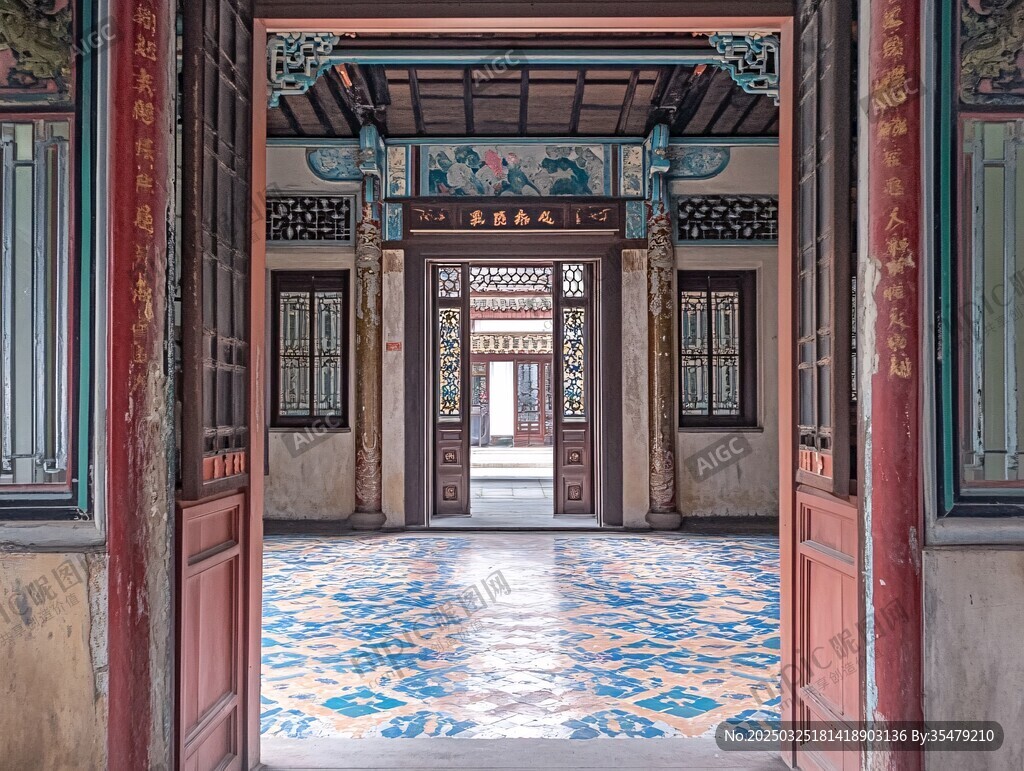 古宅門內(nèi)的中式建筑景致