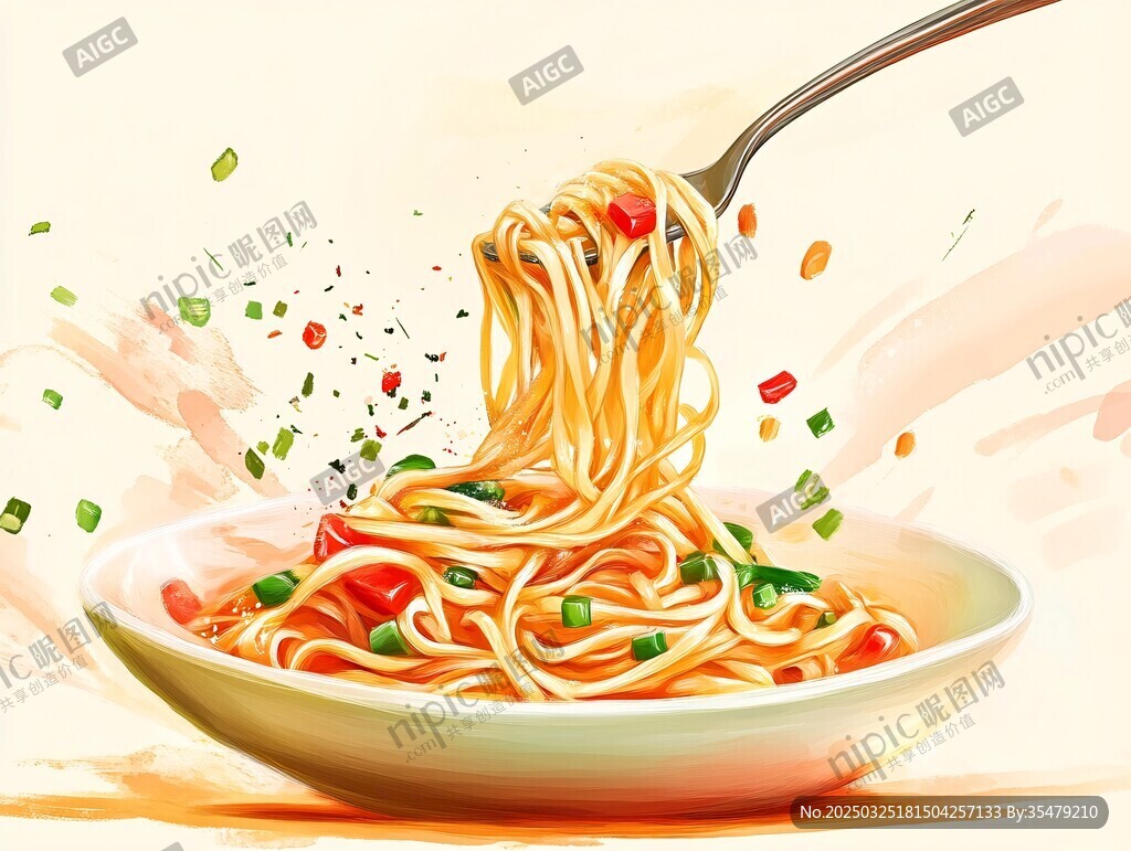美味面條被優雅挑起
