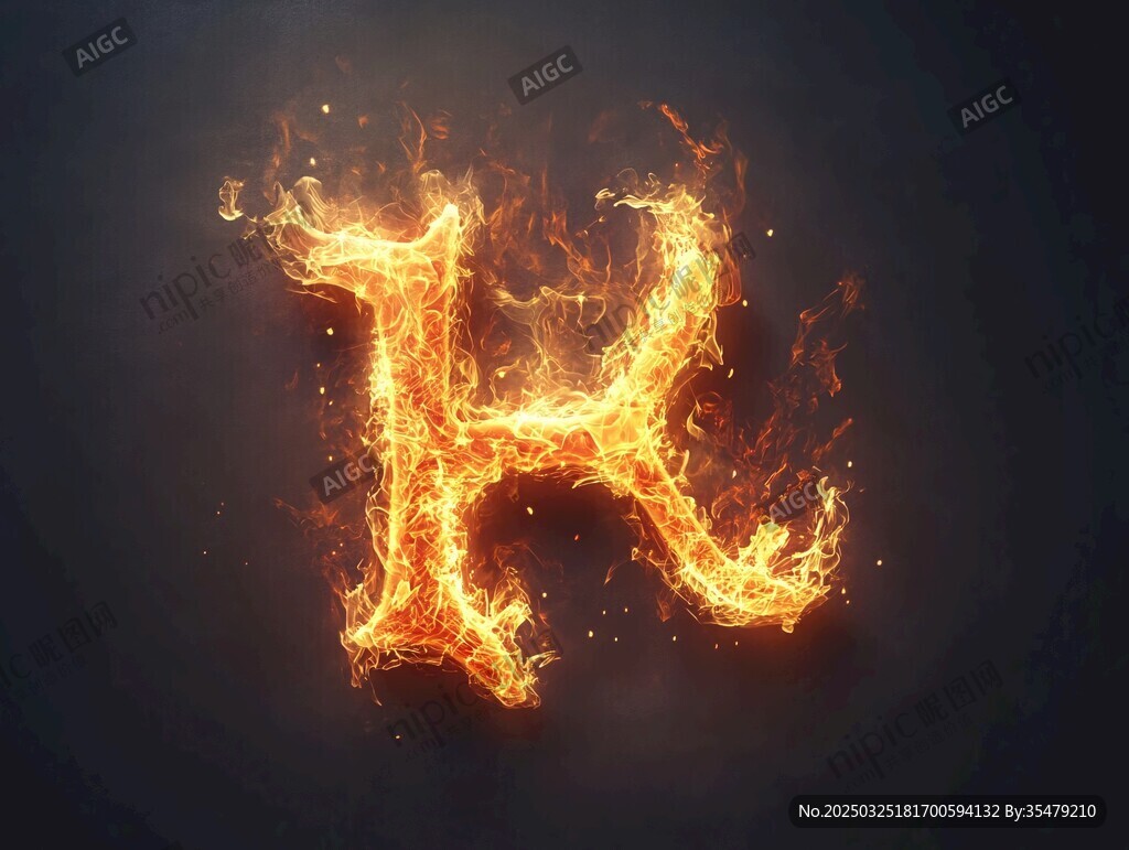 火焰字母K特效展示