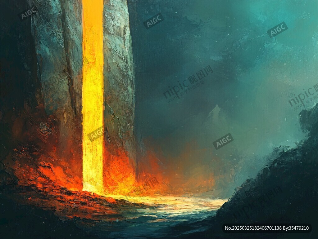 奇幻熔巖瀑布景觀