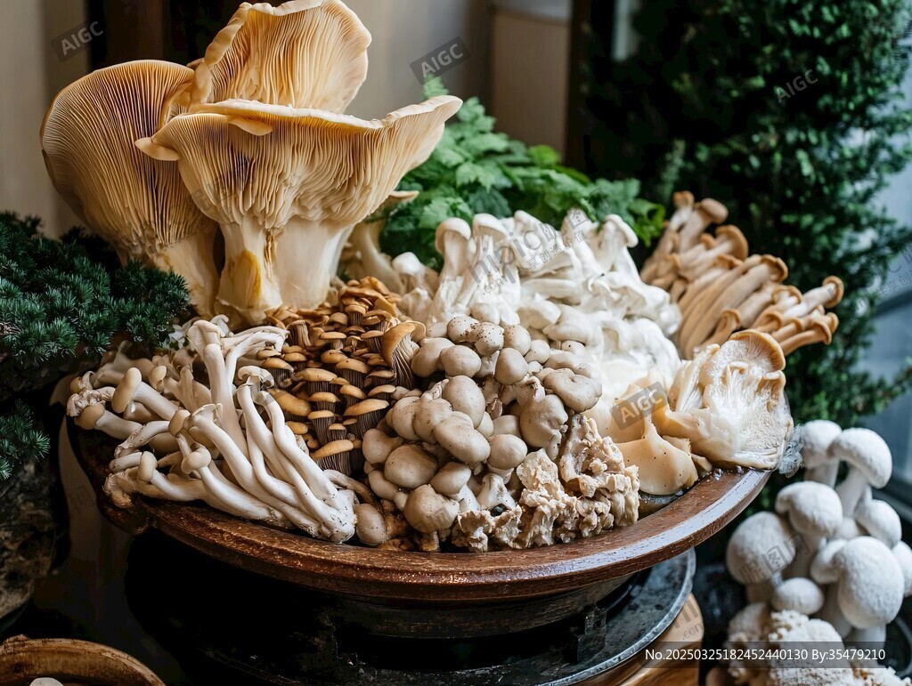 多樣鮮蘑菇拼盤展示