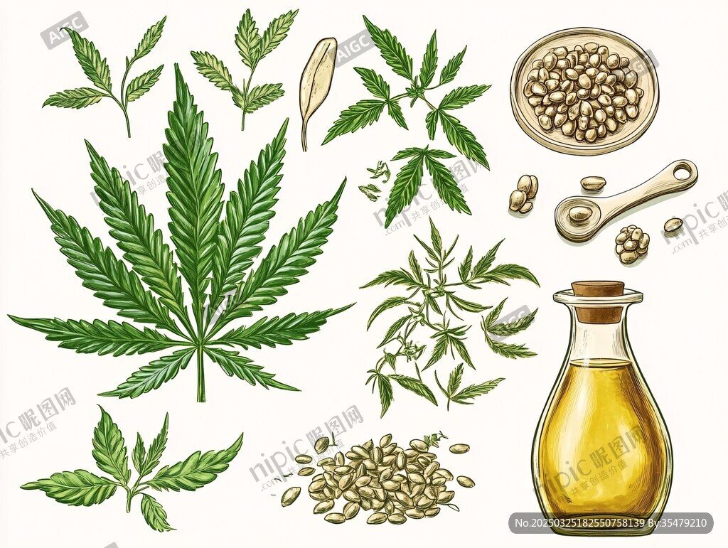 大麻植物及制品展示圖