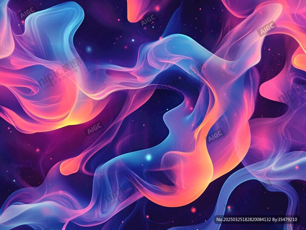 夢幻炫彩流動煙霧背景圖
