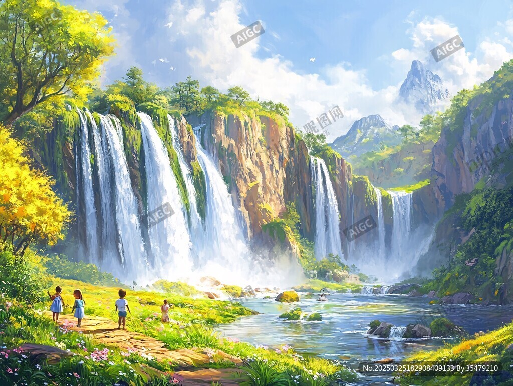 夢幻瀑布邊的愜意時光