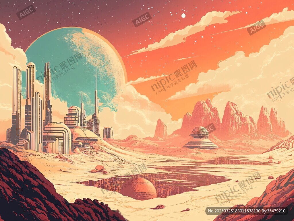 未來外星基地壯麗景觀