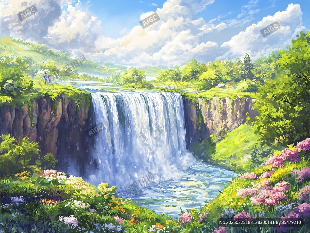 夢幻瀑布邊的絢爛自然景觀