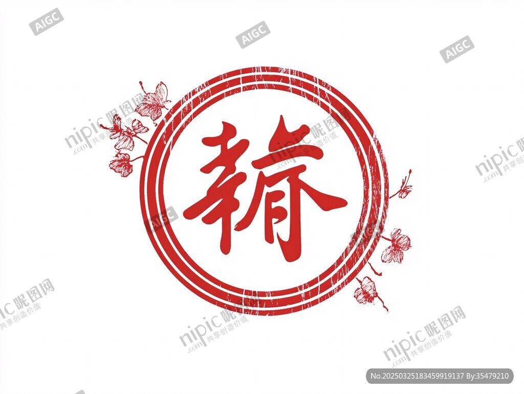 圓形贛字印章與蝴蝶元素