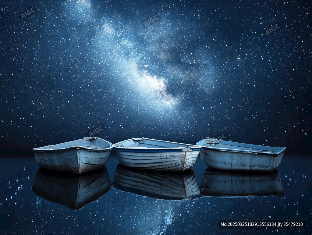 星空下的靜謐小船