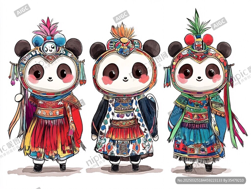 熊貓戲服萌趣造型