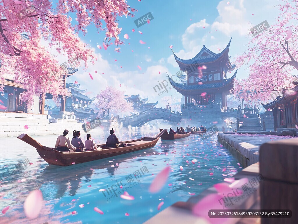 江南水鄉游船賞櫻美景