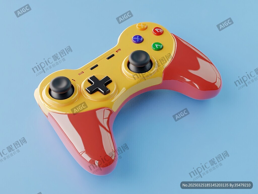 多彩游戲手柄 簡(jiǎn)約3D模型