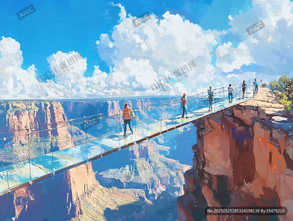 玻璃橋上的壯麗峽谷風光