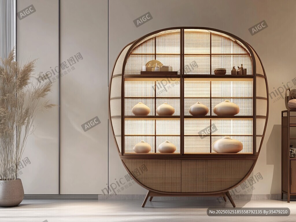 圓形中式博古架展示之美