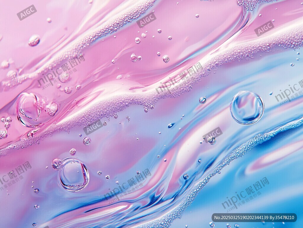 夢幻漸變水波氣泡背景圖