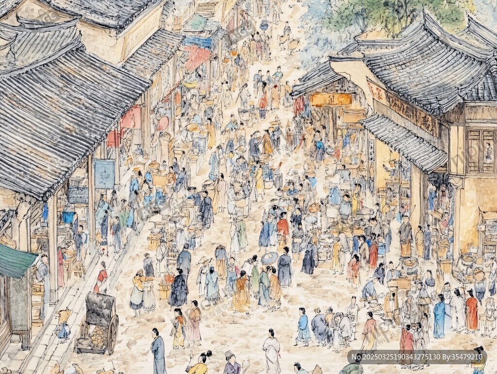 古代熱鬧街市繁華景象