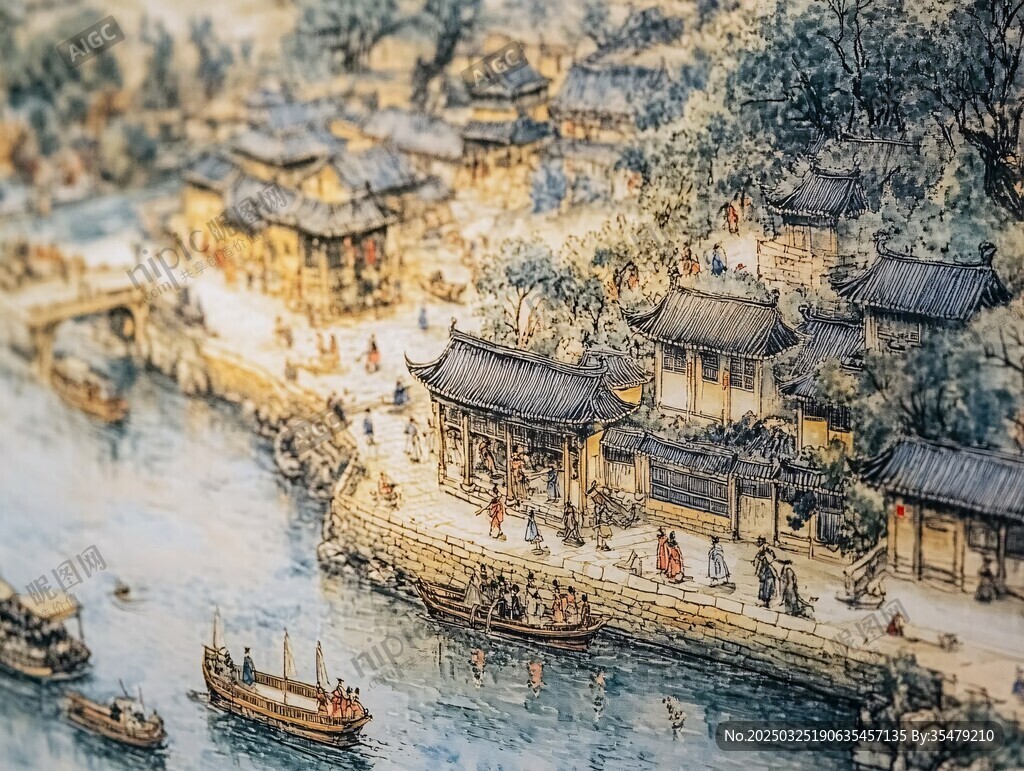 古風(fēng)水鄉(xiāng)熱鬧市井景象