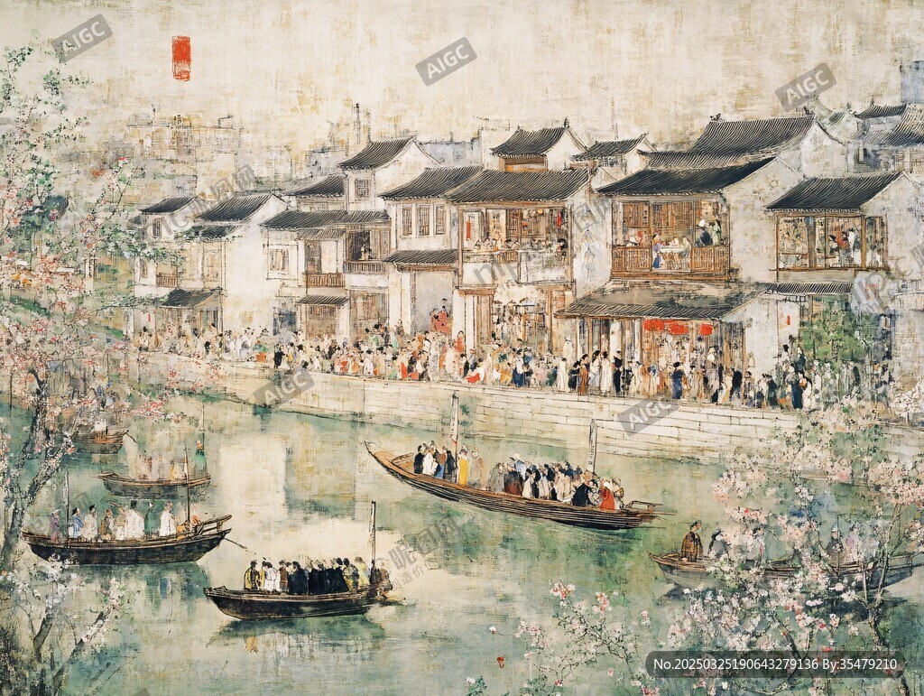 江南水鄉熱鬧市井圖景