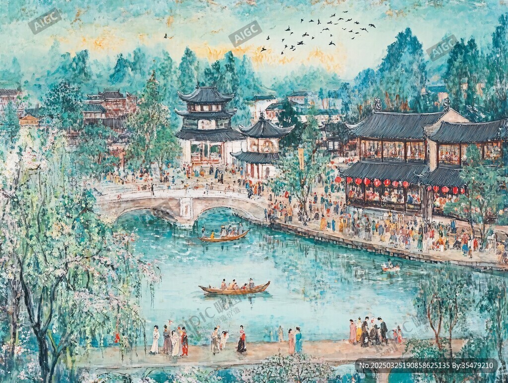 江南水鄉古景圖