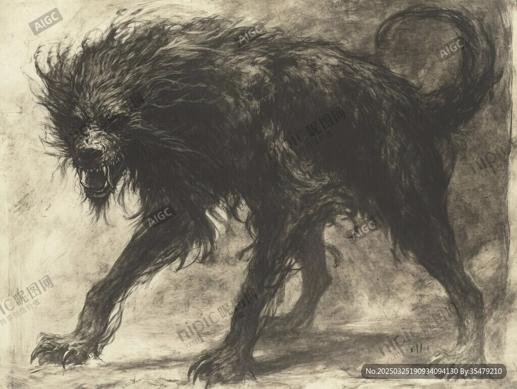 狂怒的長毛犬怪物形象