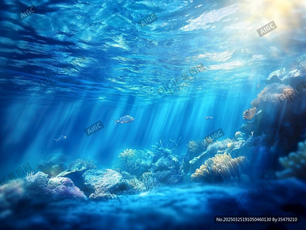 海底陽光照耀下的珊瑚世界