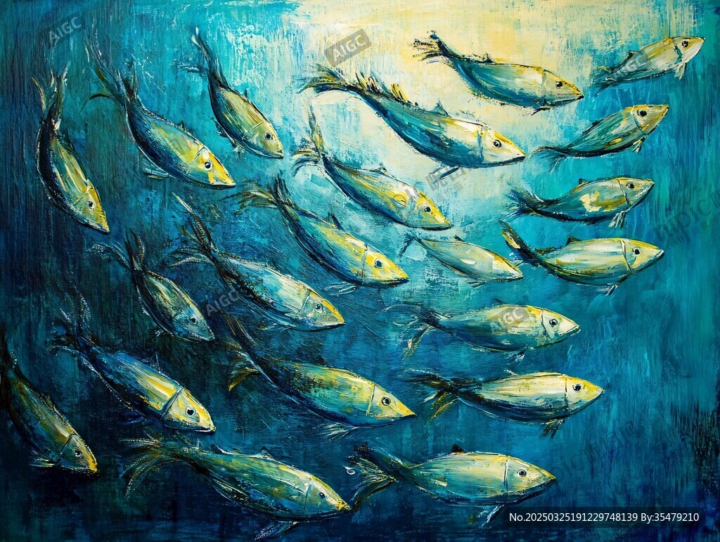 群魚暢游的夢幻海洋圖景