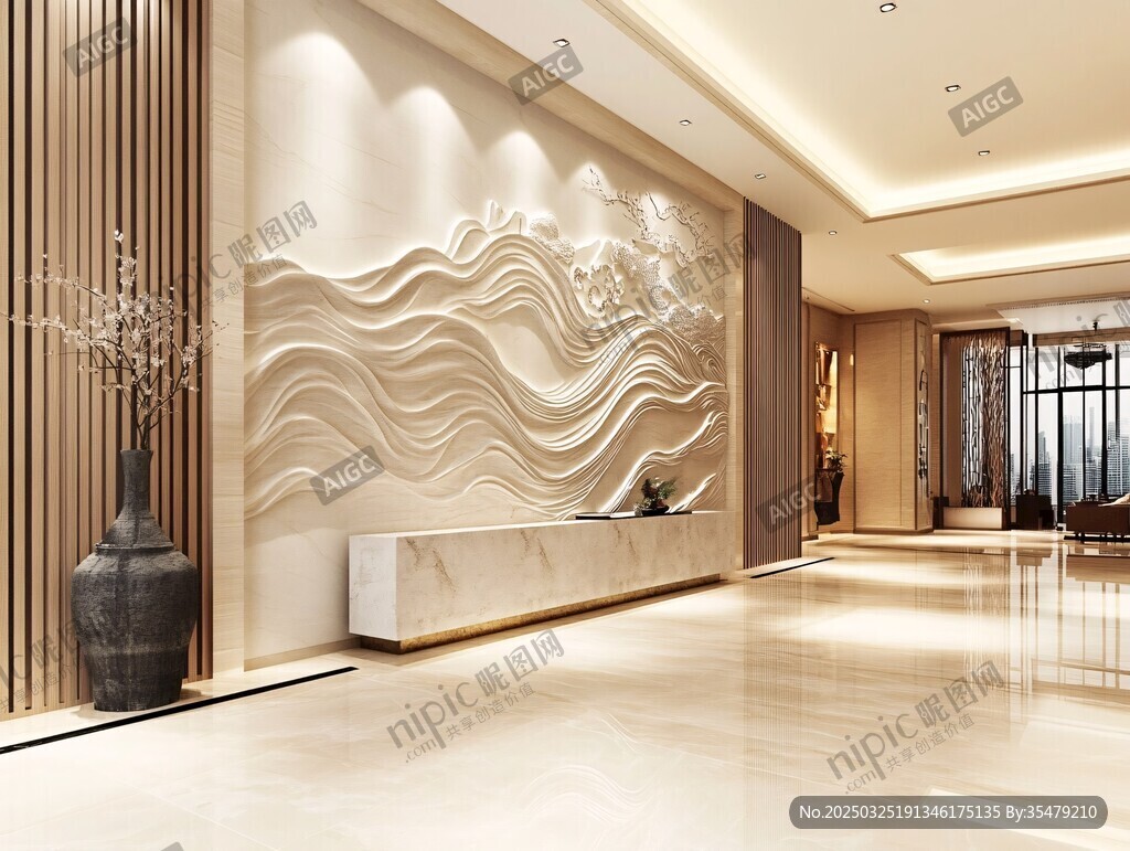 現(xiàn)代簡約風(fēng)酒店大堂設(shè)計(jì)