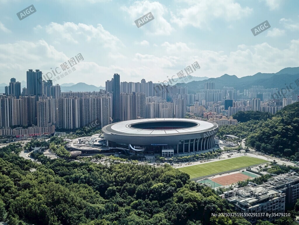 城市中的現(xiàn)代化體育場(chǎng)景觀