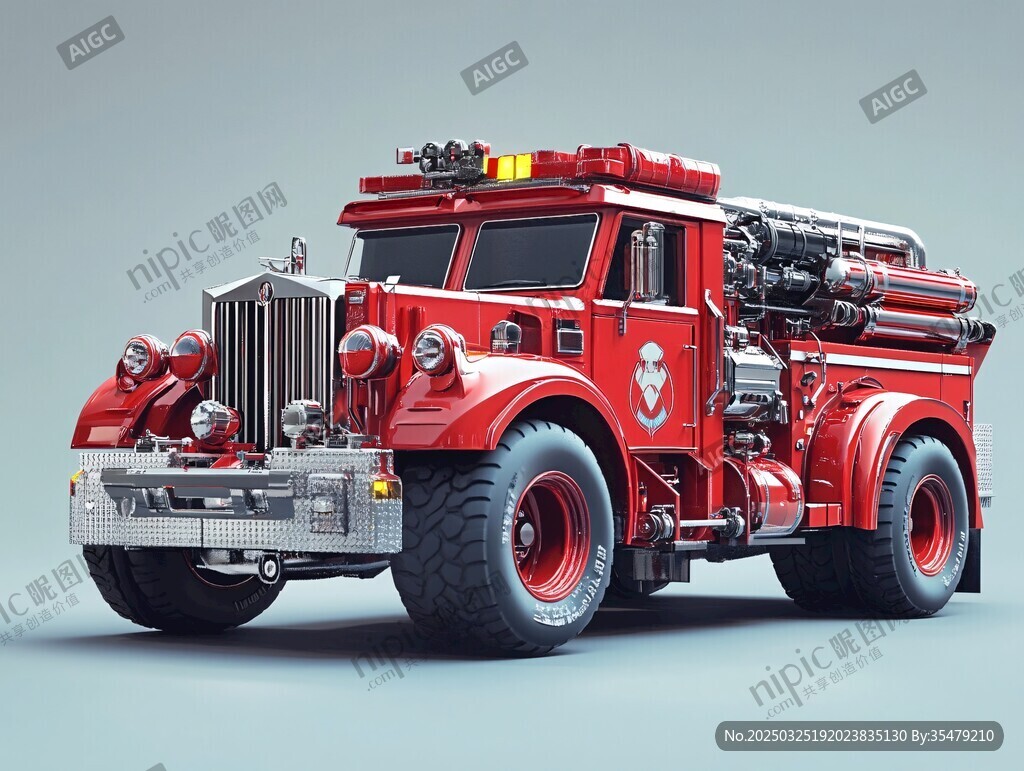 復(fù)古紅色消防車模型展示