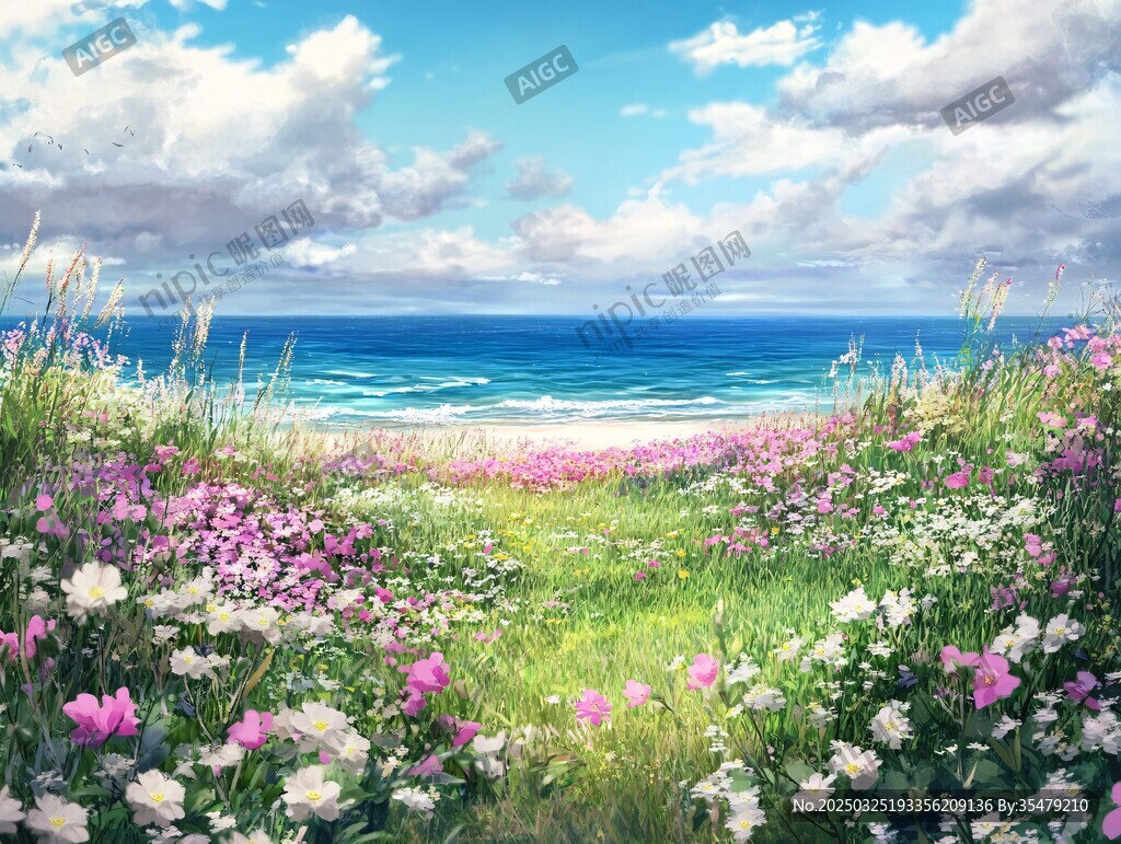 海邊花海美景