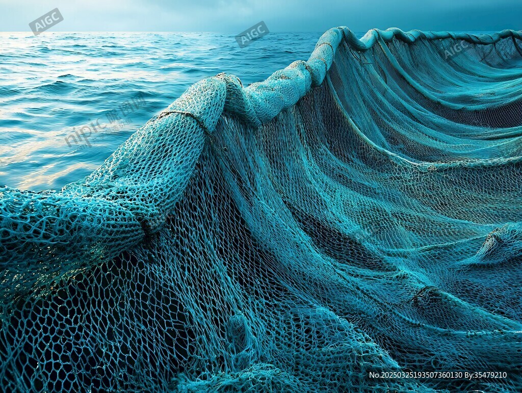 海邊漁網的靜謐之美