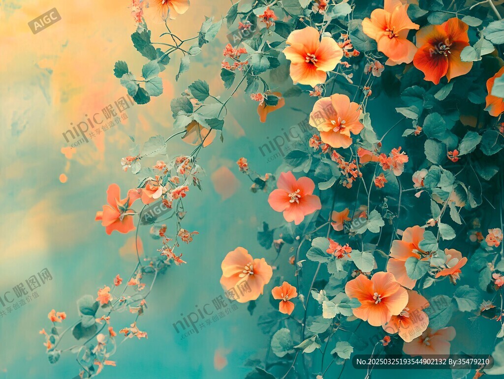 橙花藤蔓的夢幻景致