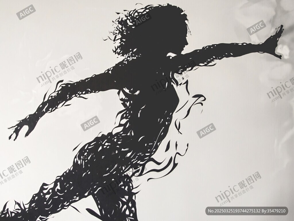 舞動的飄逸剪影