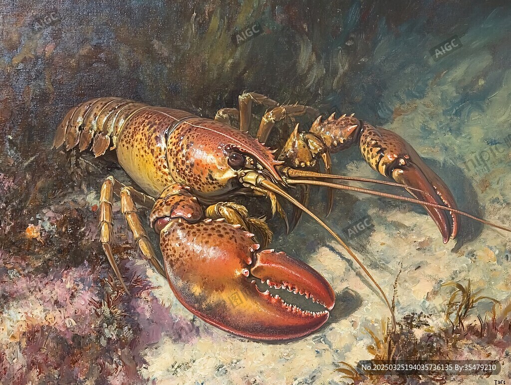深海中的大龍蝦特寫