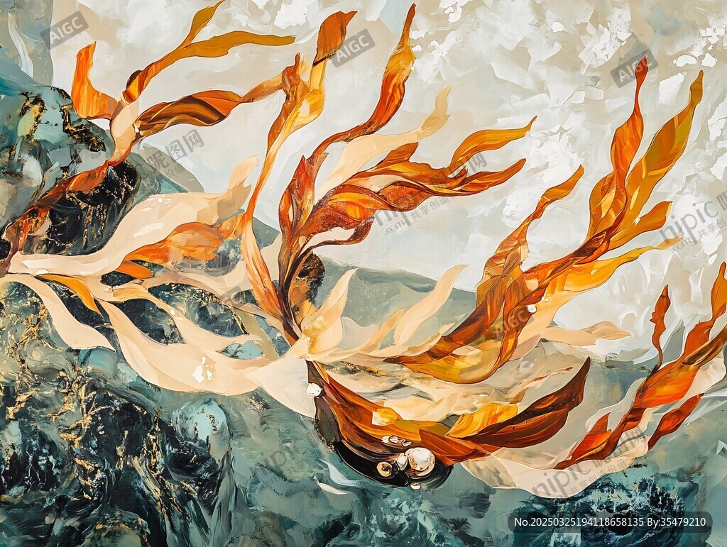 飄逸海藻下的水中身影