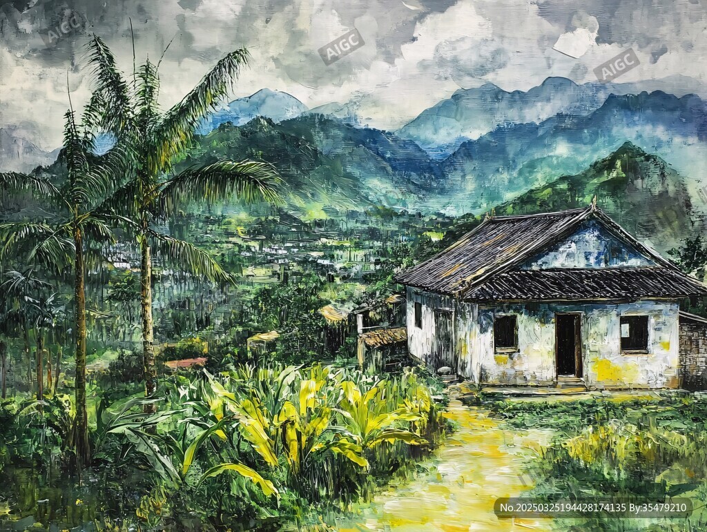 鄉(xiāng)村美景 山野間的老舊小屋