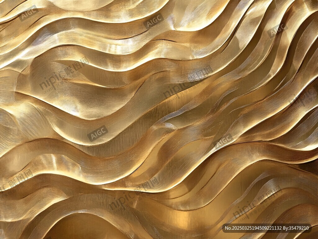 金色波浪紋理藝術背景