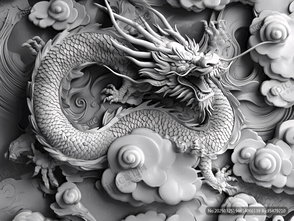 中式浮雕龍 傳統藝術杰作