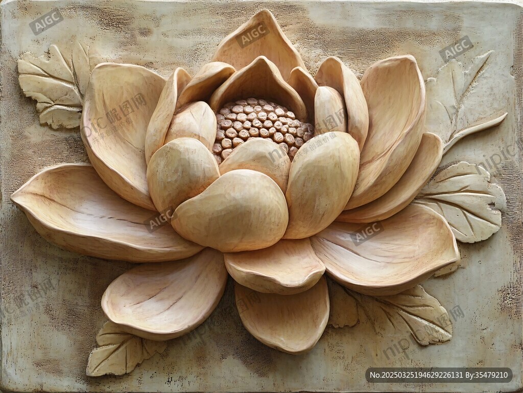 木雕蓮花裝飾藝術作品