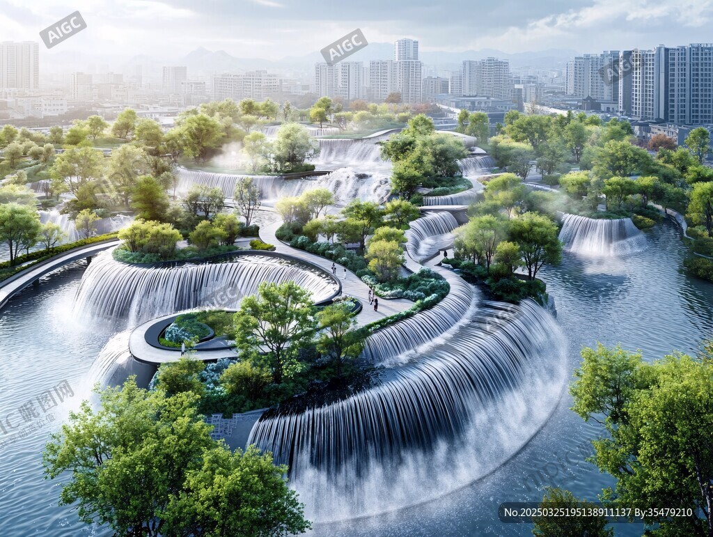 城市中的靈動瀑布景觀
