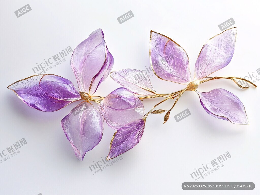 夢幻紫色琉璃花朵發飾