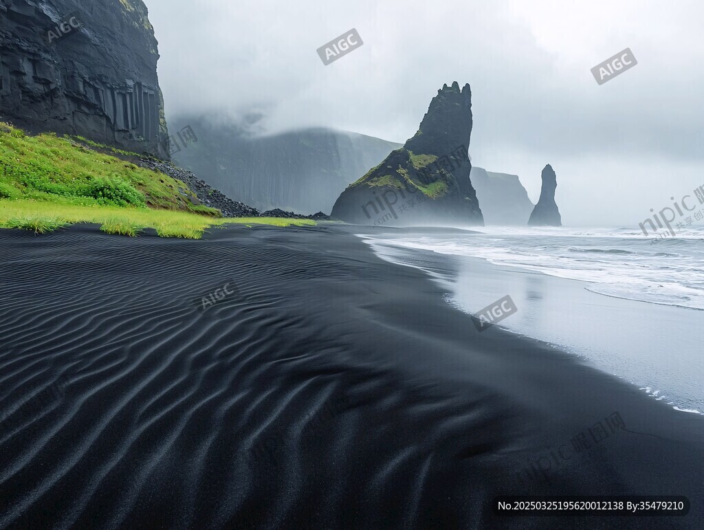 冰島黑沙灘的奇幻自然景觀